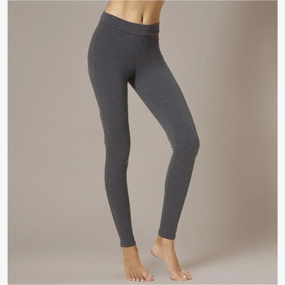 NWT HUE Women’s Graphite Heather Gray Blackout Cotton Leggings, Size Large - Picture 2 of 5